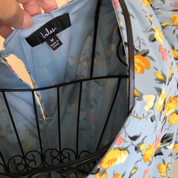 HOST PICK 🎉Lulus Feeling Butterflies Blue Tiered Ruffle Mini Dress NWT Sz. Med - Picture 9 of 9